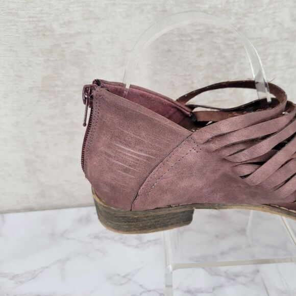 MI.IM Dusty Plum Purple Mauve Sliced Shooties Ankle Booties Leather Boots - Picture 4 of 13